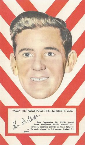 1953 Argus Football Portraits #60 Ian Gillett Front